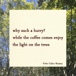 haiku poem “why such a&nbsp;hurry”