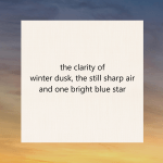 haiku poem about winter – clarity dusk –&nbsp;massey